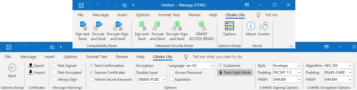 OBAKE toolbar