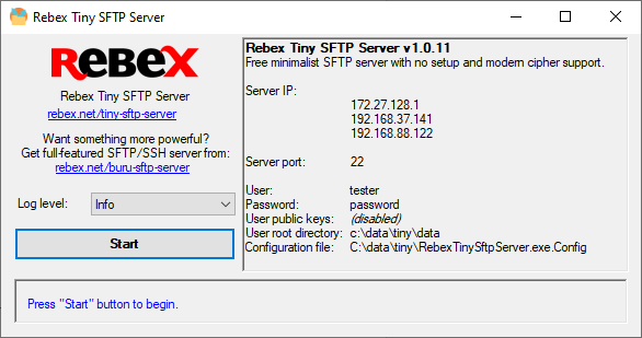 Rebex Tiny SFTP Server