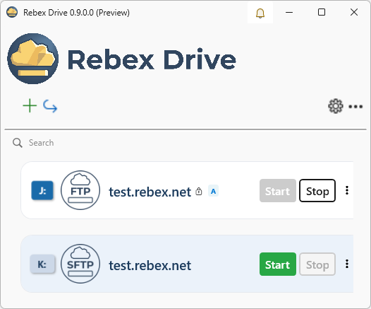Rebex Drive UI